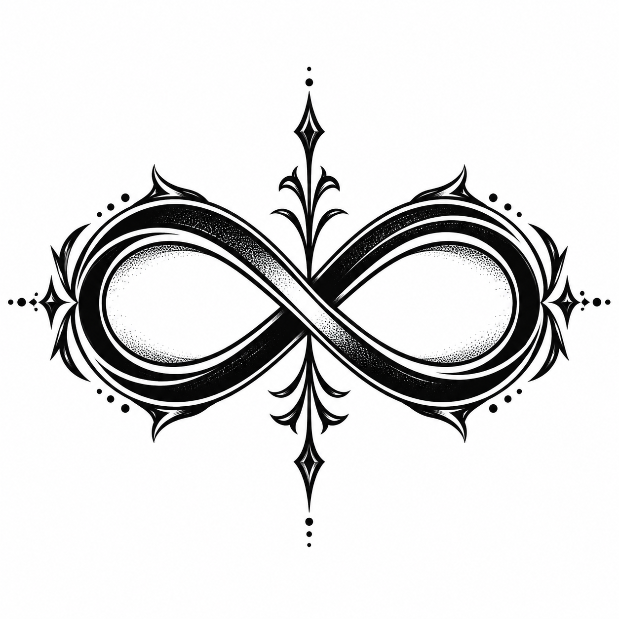 Bold infinity symbol tattoo