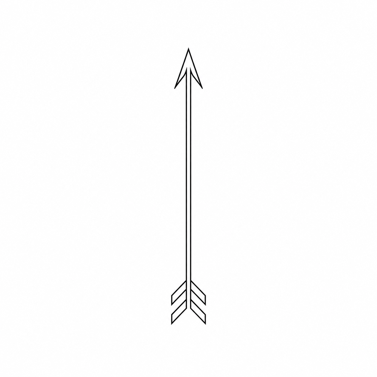Minimal arrow made of two lines tattoo
