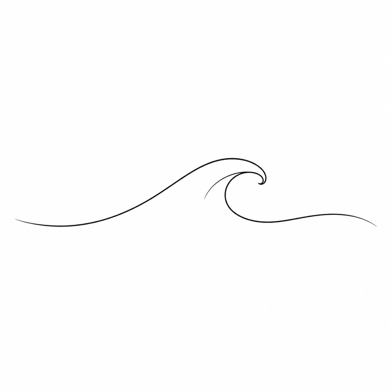 Single curved line suggesting a wave tattoo