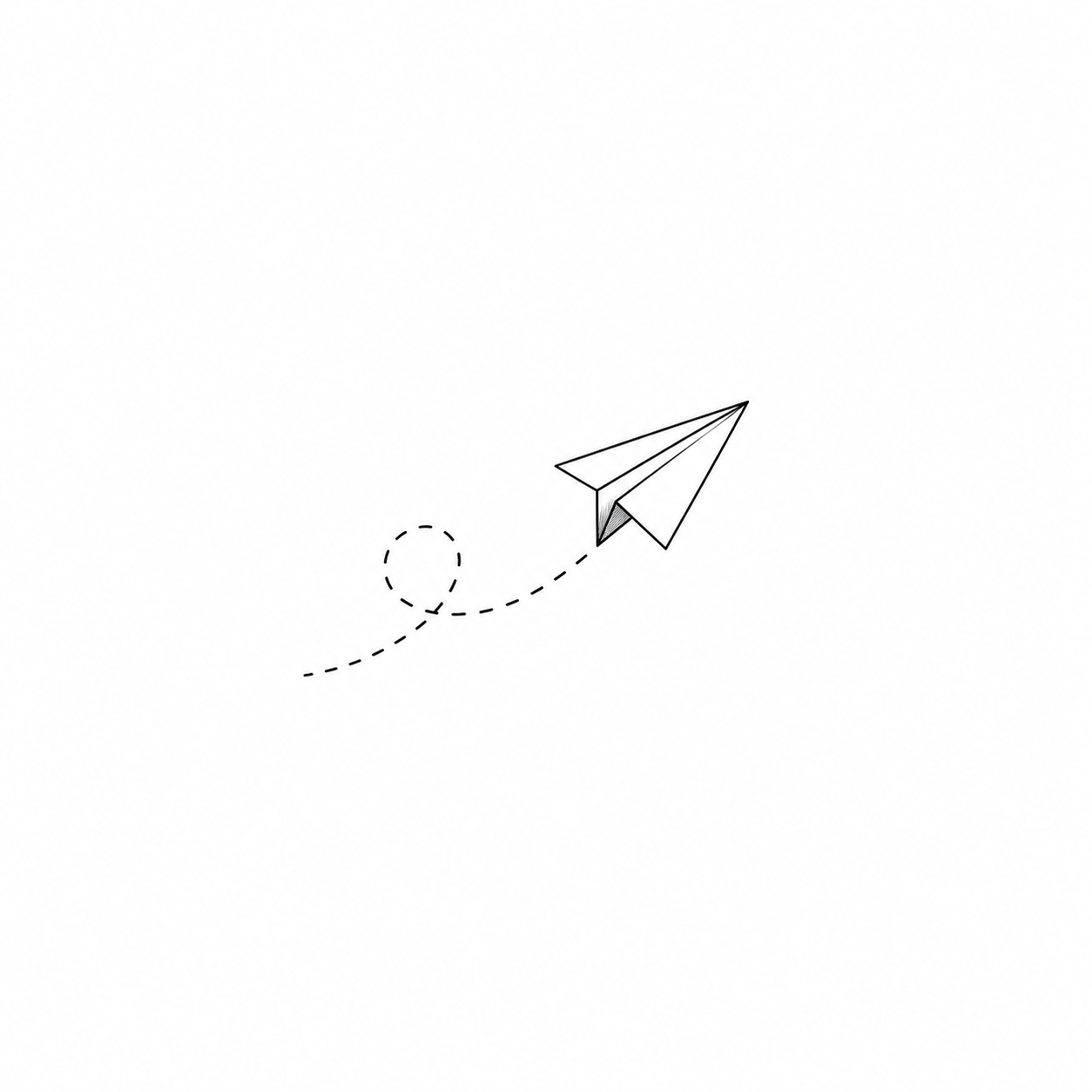 Tiny paper plane tattoo