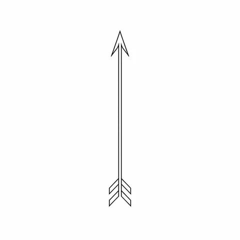 Minimal arrow made of two lines tattoo