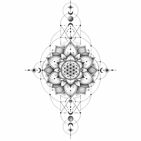 Sacred geometry mandala tattoo