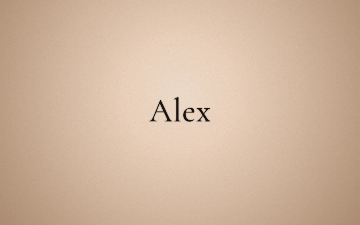 Alex rendered in Cormorant Garamond in the actual lettering preview